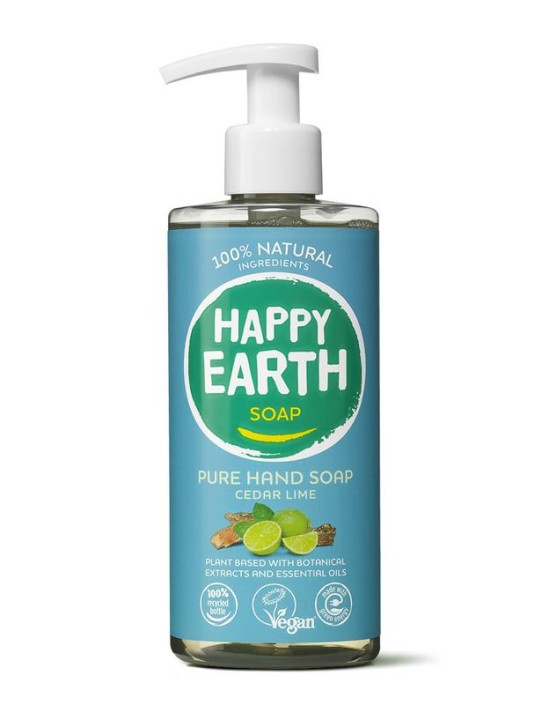 Happy Earth Pure hand soap cedar lime (300 Milliliter)