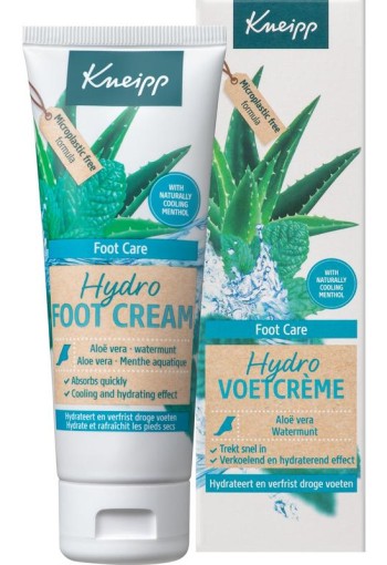 Kneipp Foot care hydro voetcreme aloe vera watermunt (75 Milliliter)