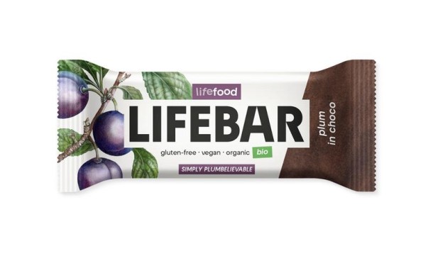 Lifefood Lifebar Inchoco pruimen bio raw (40 Gram)