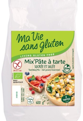 Ma Vie Sans Taartdeegmix zoet en hartig glutenvrij bio (400 Gram)