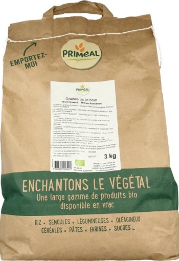 Primeal Lijnzaad bruin bio (3 Kilogram)