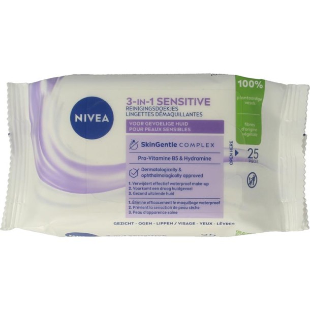 Nivea Sensitive reinigingsdoekjes (25 Stuks)