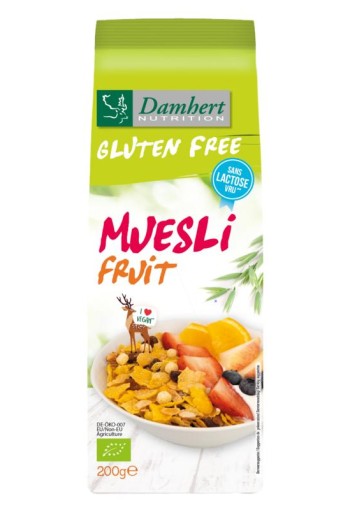 Damhert Muesli fruit noten glutenvrij bio (200 Gram)