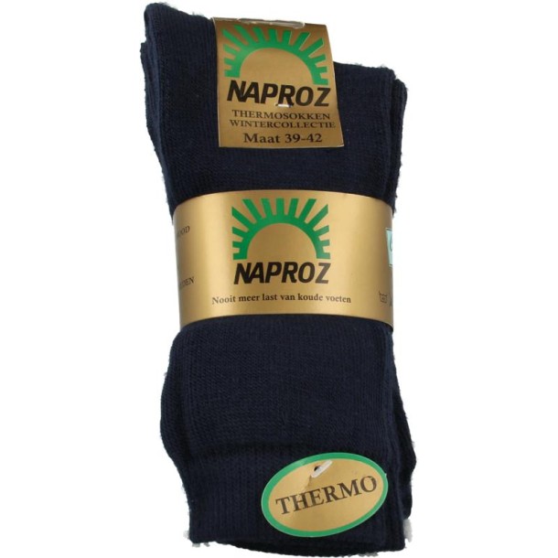 Naproz Thermo sokken blauw maat 39-42 (3 Paar)