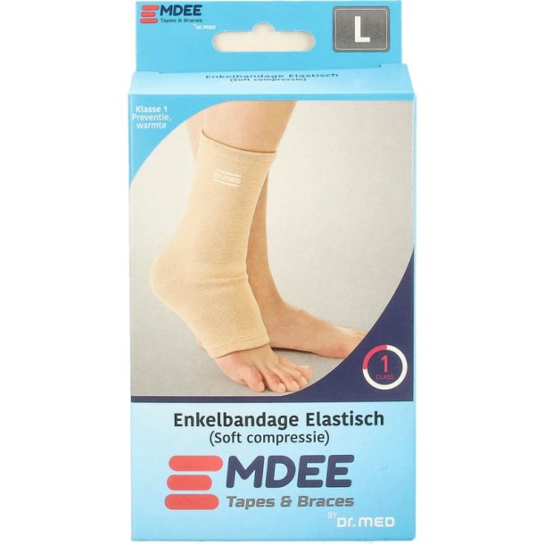 Emdee Elastic support enkel maat L huidskleur (1 Stuks)