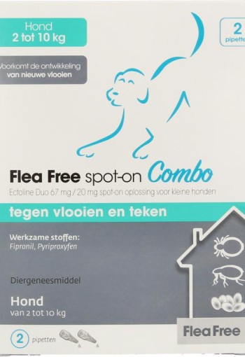 Flea Free Ectoline duo hond 2-10kg pipet (2 Stuks)