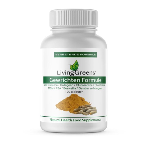 Livinggreens Gewrichten formule curcuma & collageen complex (120 Tabletten)