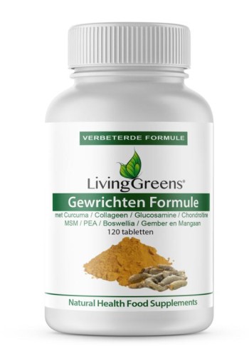 Livinggreens Gewrichten formule curcuma & collageen complex (120 Tabletten)