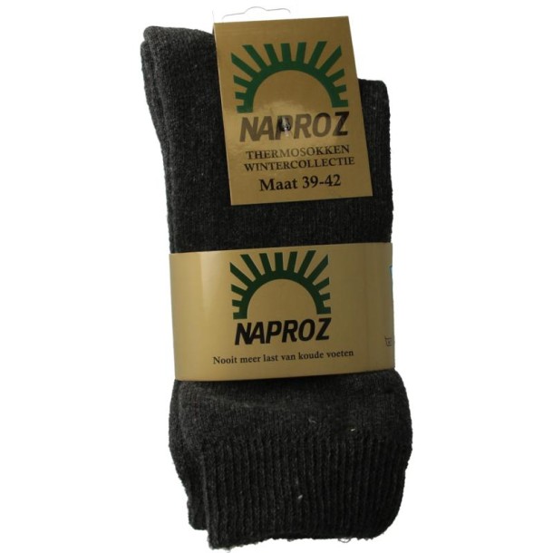 Naproz Thermo sokken grijs maat 39-42 (3 Paar)