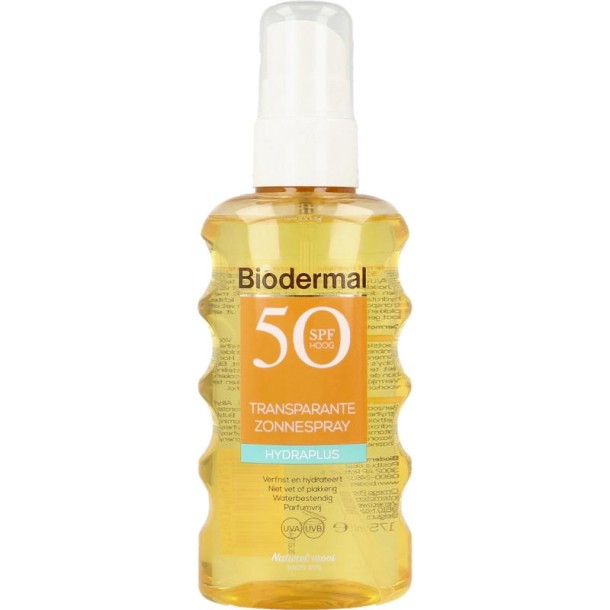 Biodermal Hydra plus transparante zonnespray SPF50 (175 Milliliter)