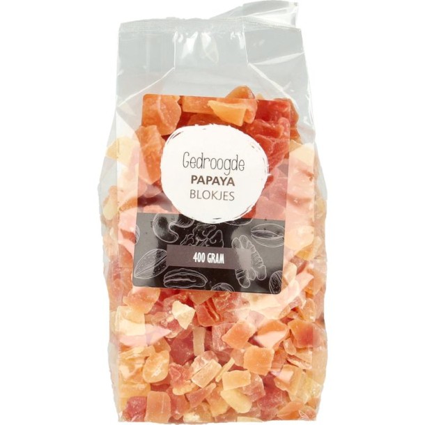 Mijnnatuurwinkel Papaya blokjes gedroogd (400 Gram)