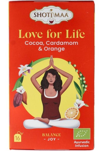 Shoti Maa Love for life cocoa, cardamom & orange bio (16 Zakjes)