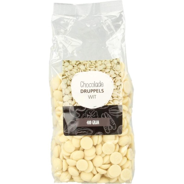 Mijnnatuurwinkel Chocolade druppels wit (400 Gram)