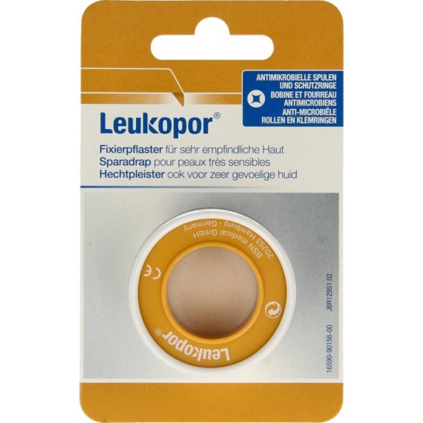 Leukopor Hechtpleister Eurolock 5m x 1.25cm (1 Stuks)