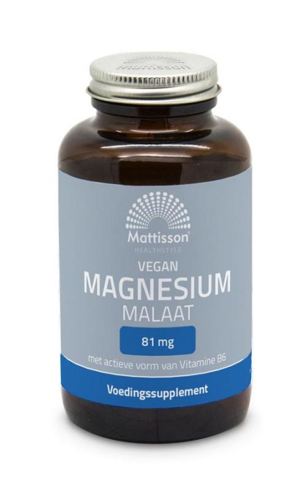Mattisson Magnesium malaat met actieve vorm vit. b6 (90 Capsules)