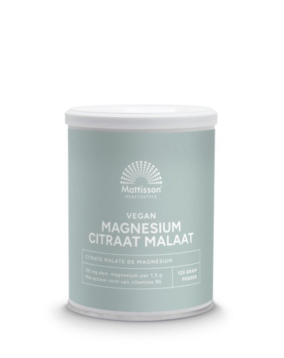 Mattisson Magnesium citraat malaat met actieve vorm vit. b6 (125 Gram)