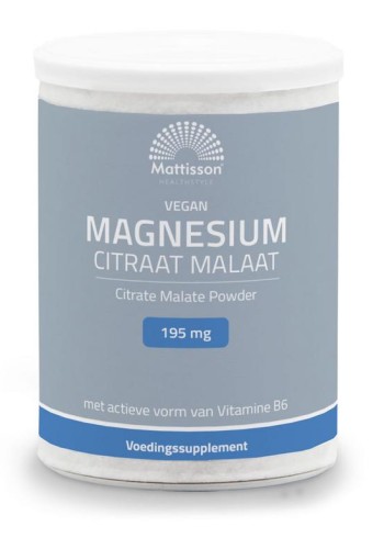 Mattisson Magnesium citraat malaat met actieve vorm vit. b6 (125 Gram)