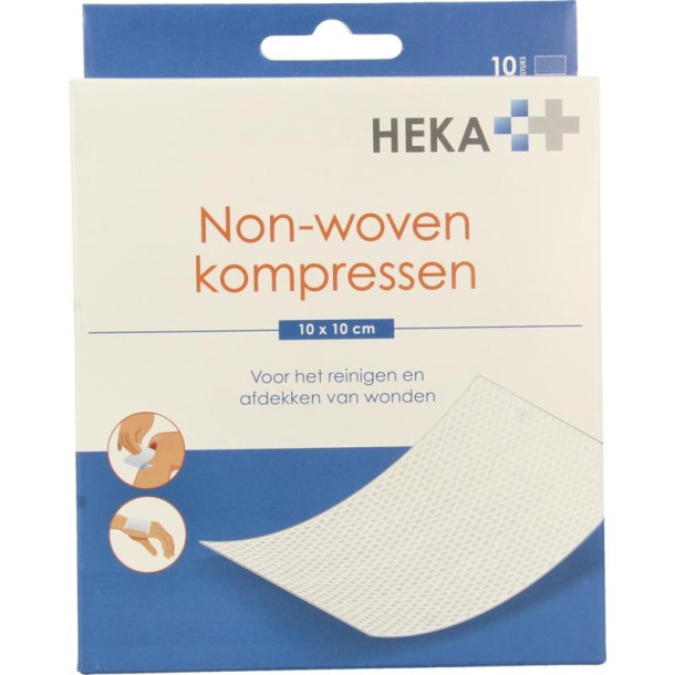 Heka Klein Non-woven kompres 10 x 10cm (10 Stuks)