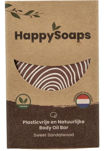 Happysoaps Body oil bar sweet sandelwood (70 Gram)