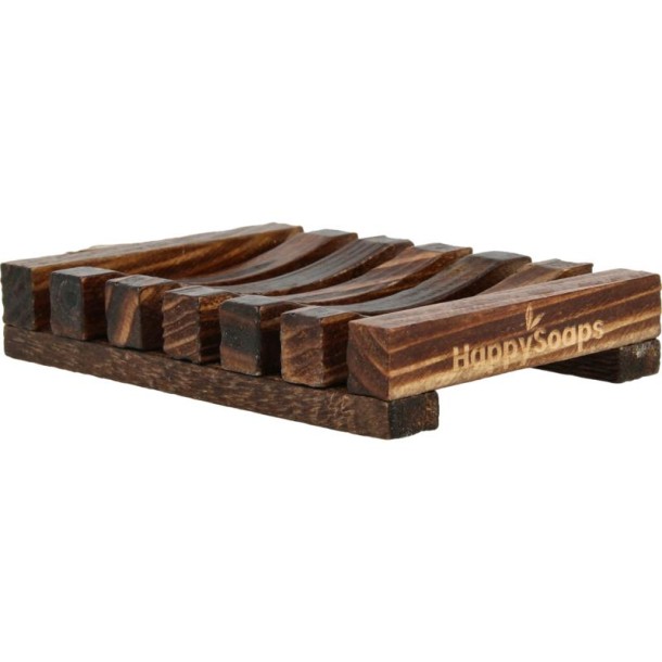 Happysoaps Shampoo bar/zeep houder van donker hout (1 Stuks)