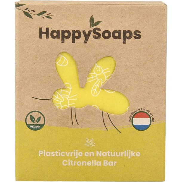 Happysoaps Anti insect bar citroen & krachtige munt (40 Gram)