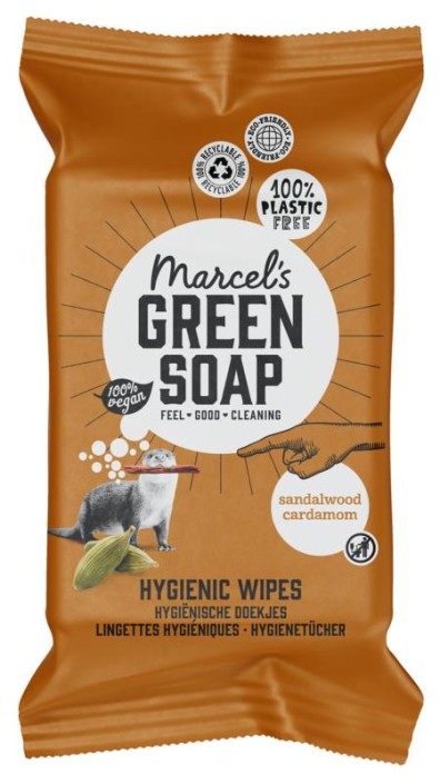 Marcel's GR Soap Cleansing wipes sandelhout & kardemom (60 Stuks)
