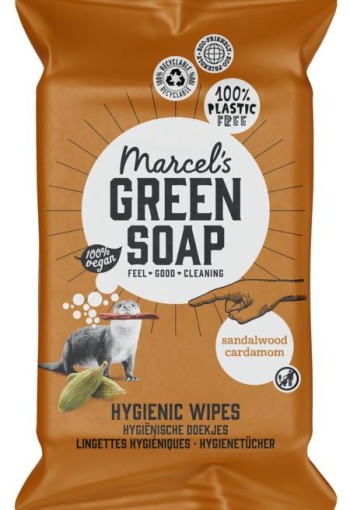 Marcel's GR Soap Cleansing wipes sandelhout & kardemom (60 Stuks)