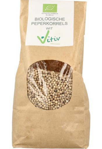 Vitiv Peperkorrels wit bio (1 Kilogram)