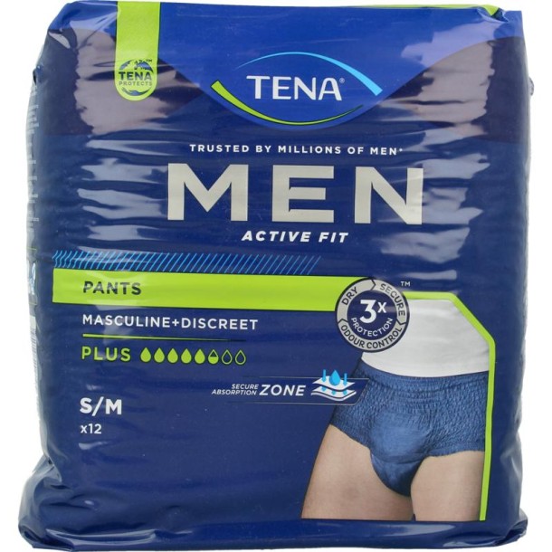 Tena Men active fit pants plus small/medium (12 Stuks)