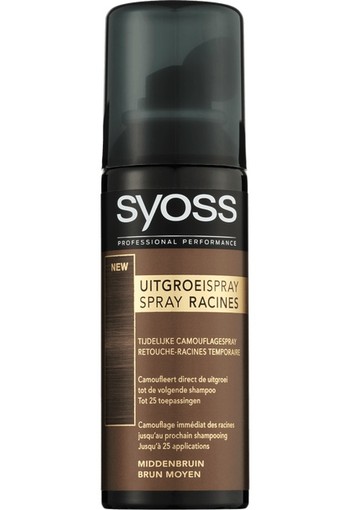 Syoss Uitgroeispray Middenbruin 120 ml