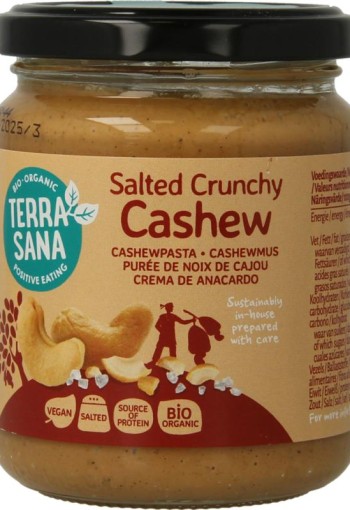 Terrasana Cashewpasta crunchy met himalayazout bio (250 Gram)