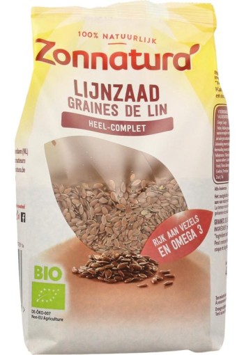 Zonnatura Lijnzaad heel bio (400 Gram)