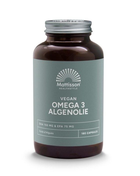 Mattisson Vegan omega 3 algenolie DHA 150mg EPA 75mg (180 Vegetarische capsules)