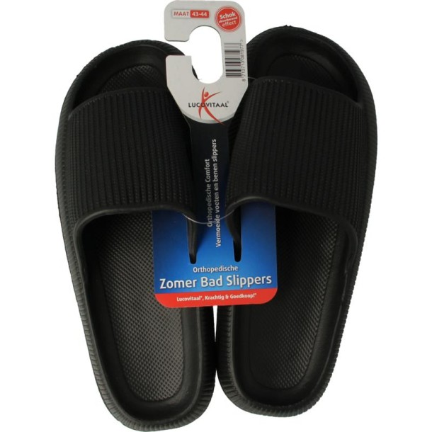 Lucovitaal Orthopedische badslipper 43-44 zwart (1 Paar)