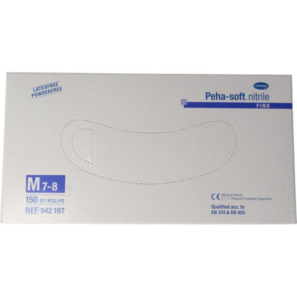 Hartmann Peha soft nitril fino handschoen maat M (150 Stuks)