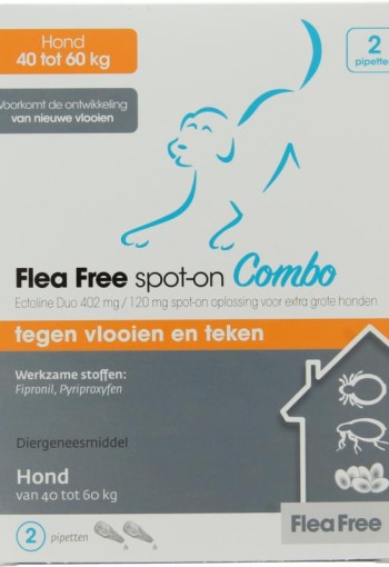 Flea Free Ectoline duo hond 40-60kg pipet (2 Stuks)