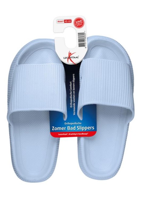 Lucovitaal Orthopedische badslipper 43-44 blauw (1 Paar)