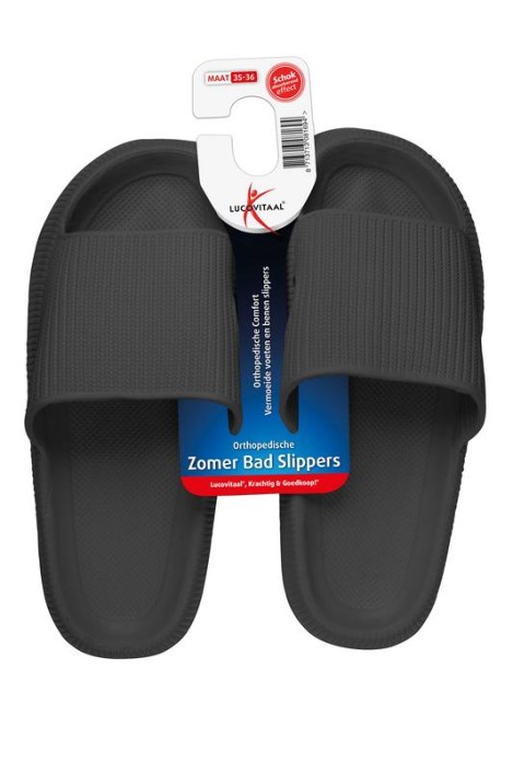 Lucovitaal Orthopedische badslipper 35-36 zwart (1 Paar)