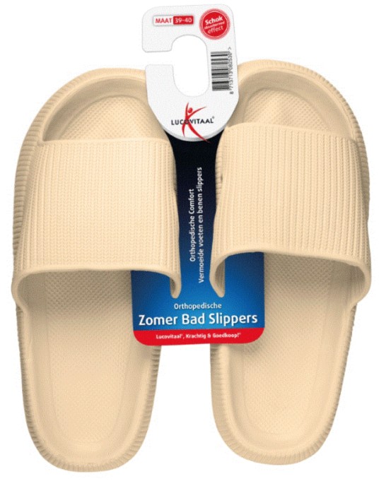 Lucovitaal Orthopedische badslipper 39-40 beige 1 Paar