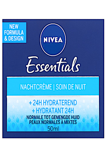NIVEA Essentials 24H Herstellende Nachtcrème Voor De Normale Tot Gemengde Huid 50 ml
