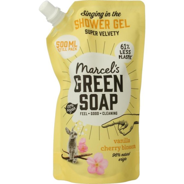 Marcel's GR Soap Showergel vanille & kersenbloesem navulling (500 Milliliter)