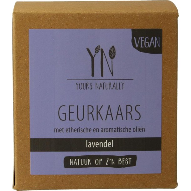 Yours Naturally Geurkaars in glas lavendel 20cl (1 Stuks)