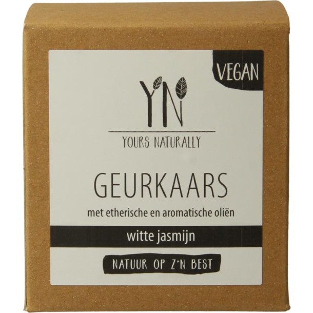 Yours Naturally Geurkaars in glas witte jasmijn 20cl (1 Stuks)