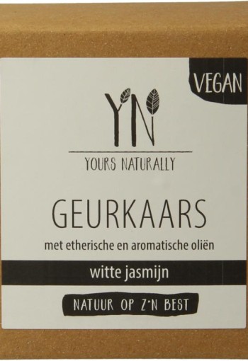 Yours Naturally Geurkaars in glas witte jasmijn 20cl (1 Stuks)