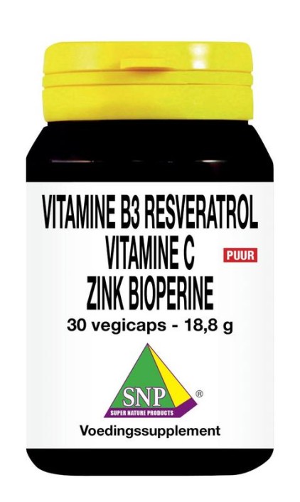 SNP Vitamine B3 resveratrol gebufferde vitamine C zink (30 Vegetarische capsules)