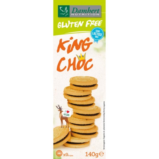 Damhert King chocolade koekjes lactose vrij (140 Gram)