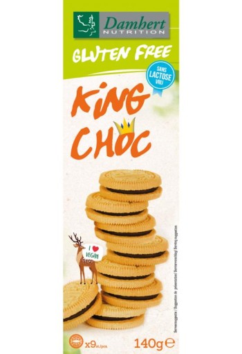 Damhert King chocolade koekjes lactose vrij (140 Gram)