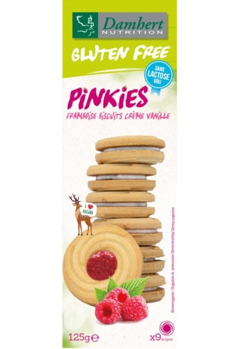 Damhert Pinkies biscuits framboos (125 Gram)