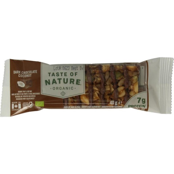 Taste Of Nature Dark chocolate coconut bio (40 Gram)