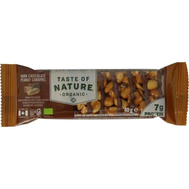 Taste Of Nature Dark chocolate peanut caramel bio (40 Gram)